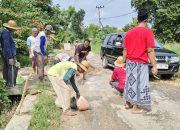 Warga Bataal Timur Perbaiki Jalan Rusak Secara Swadaya, Pemkab Sumenep Diminta Bertindak