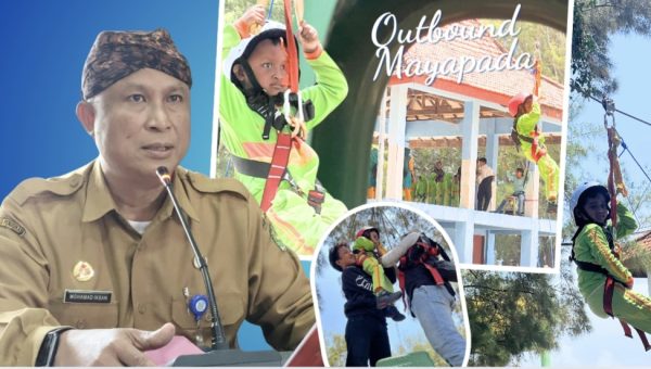 Kadisbudporapar Apresiasi Outbond Mayapada STKIP PGRI Sumenep di Wisata Pantai Lombang