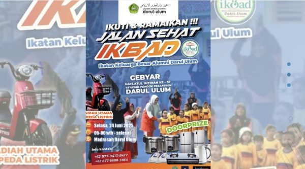 IKBAD Gelar Jalan Sehat Meriah Sambut Haflatul Imtihan Ke-57 Darul Ulum