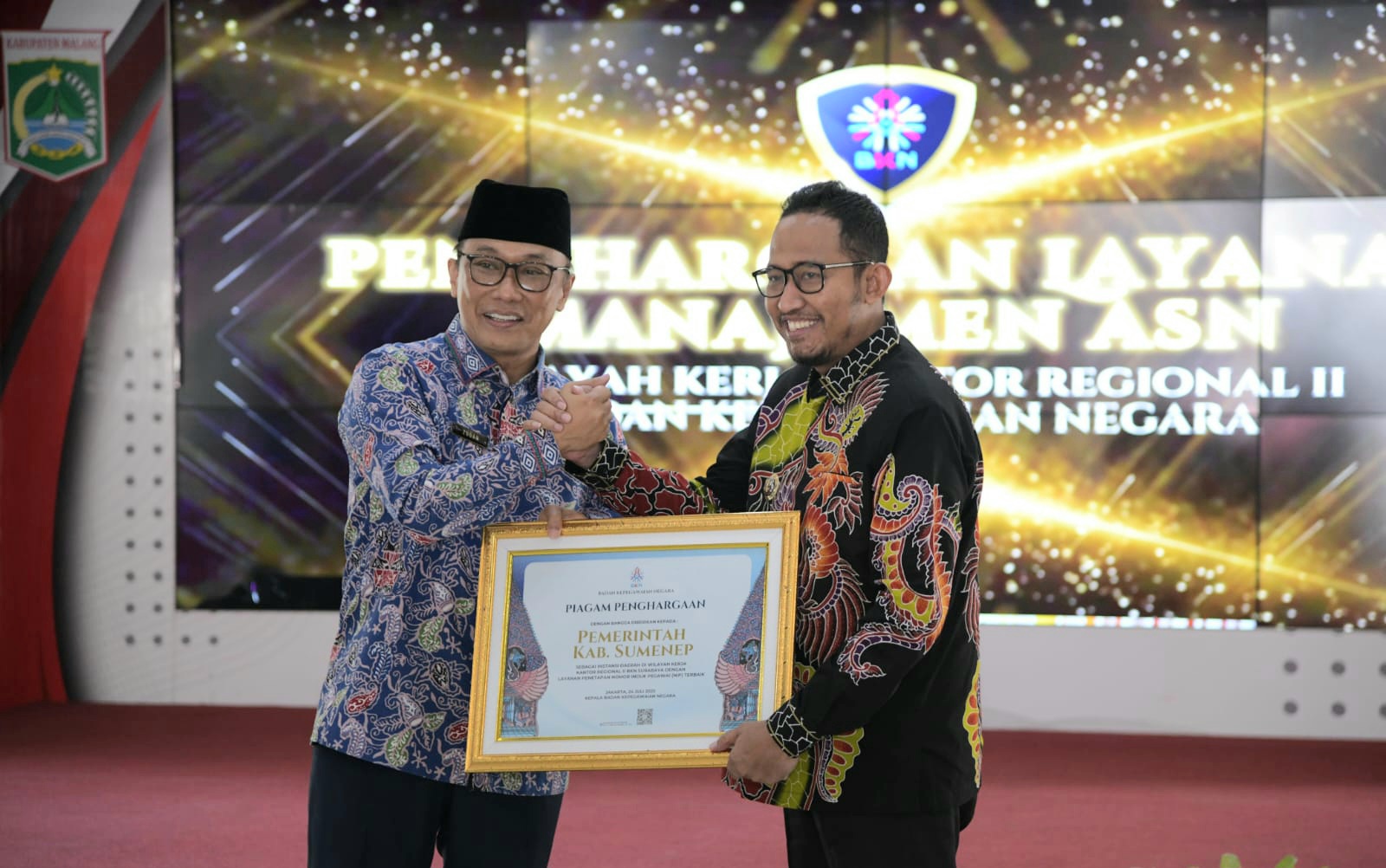 Pemkab Sumenep Raih Penghargaan BKN: Bukti Komitmen Tingkatkan Layanan Kepegawaian