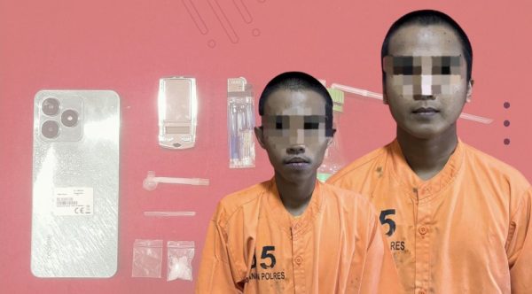 Satresnarkoba Polres Sumenep Bekuk Dua Pengguna Sabu di Gapura, Barang Bukti Timbangan hingga Bong Diamankan