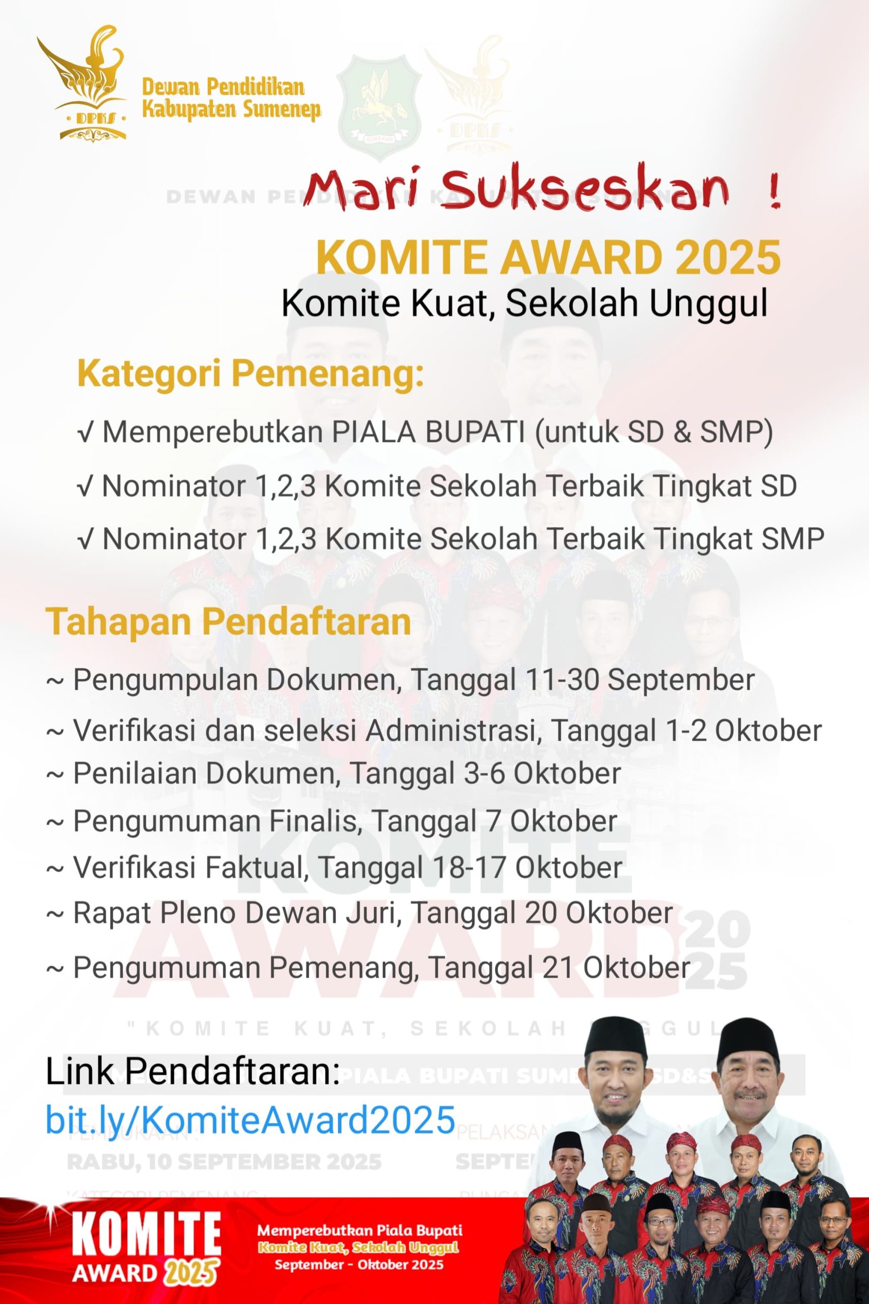Komite Award 2025, Ajang Bergengsi untuk Komite Sekolah SD dan SMP di Sumenep