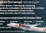 Mulai 10 Oktober, Wings Air Buka Penerbangan Domestik hingga Internasional dari Sumenep