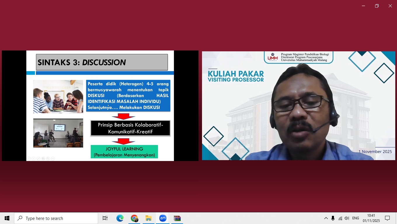 UMM Dorong Pembelajaran Berbasis Nilai dan Refleksi Lewat Webinar Visiting Professor
