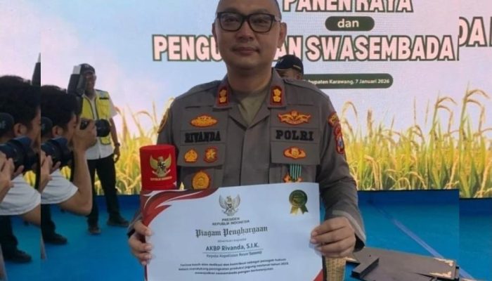 Kapolres Sumenep Hadiri Panen Raya Nasional, Terima Penghargaan dari Presiden Prabowo