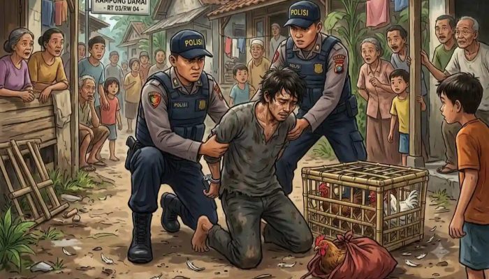 Dua Terduga Pencuri Ayam di Manding Diamankan Warga, Diserahkan ke Polisi