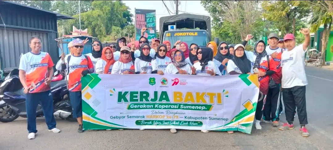 Peringati Harkopnas ke-79, Gerakan Koperasi Sumenep Gelar Kerja Bakti Bersih Lingkungan