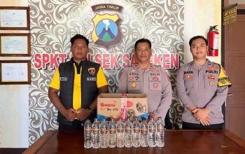 Polsek Sapeken Amankan 10 Botol Arak Bali di Dusun Karangkongo