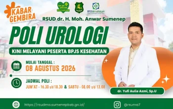 Poli Urologi RSUD dr. H. Moh. Anwar Sumenep Kini Terima Pasien BPJS Kesehatan